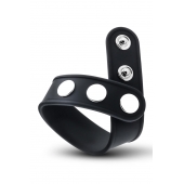 Черное эрекционное кольцо на кнопках - Blush Novelties - в Коломне купить с доставкой