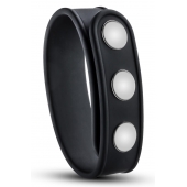 Черное эрекционное кольцо на кнопках - Blush Novelties - в Коломне купить с доставкой