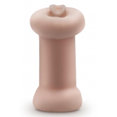 Телесный люминесцентный двусторонний мастурбатор Tasha - Blush Novelties - в Коломне купить с доставкой