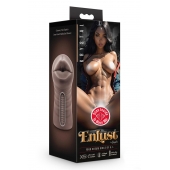 Коричневый мастурбатор-ротик Krystal Vibrating Masturbator - Blush Novelties - в Коломне купить с доставкой