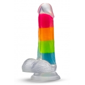 Яркий люминесцентный фаллоимитатор Rainbow Rave - 16,5 см. - Blush Novelties