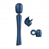Синий вибромассажёр с насадками Man.wand Edgy - Manwan - в Коломне купить с доставкой