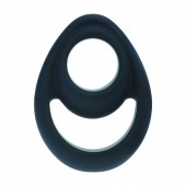 Черное эрекционное кольцо Double Ergo Silicone Cockring - Shots Media BV - в Коломне купить с доставкой