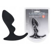 Черная анальная пробка для массажа простаты Double Ripple Silicone Prostate Massager - Shots Media BV - в Коломне купить с доставкой
