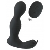Черная анальная пробка с вибрацией, вращением и пультом ДУ RC Butt Plug with 2 Functions - Orion - в Коломне купить с доставкой