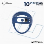 Синее интерактивное эрекционное виброкольцо Rank - Intoyou - в Коломне купить с доставкой