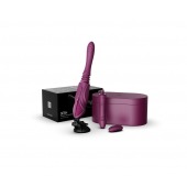 Фиолетовая секс-машина с функцией нагрева, насадками и присоской Sesh - Zalo - купить с доставкой в Коломне