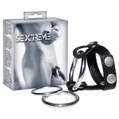 Подхват для мошонки с 3 съемными эрекционными кольцами Leder-Riemen - Orion - в Коломне купить с доставкой