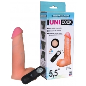 Фаллическая насадка Харнесс UNICOCK 5,5  с вибрацией - 17 см. - LOVETOY (А-Полимер) - купить с доставкой в Коломне