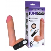 Фаллическая насадка Харнесс UNICOCK 6  с вибрацией - 18 см. - LOVETOY (А-Полимер) - купить с доставкой в Коломне