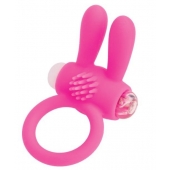 Розовое эрекционное виброкольцо A-toys с ушками - A-toys - в Коломне купить с доставкой