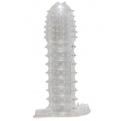 Гелевая прозрачная насадка c шипами - 12 см. - Toyfa Basic - в Коломне купить с доставкой