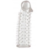 Прозрачная насадка на половой член с закрытой головкой и шипами - 12,5 см. - Toyfa Basic - в Коломне купить с доставкой