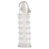 Гелевая прозрачная насадка с шипами - 12 см. - Toyfa Basic - в Коломне купить с доставкой