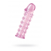Гелевая розовая насадка на фаллос с шипами - 12 см. - Toyfa Basic - в Коломне купить с доставкой