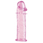 Гладкая розовая насадка с усиками под головкой - 12,5 см. - Toyfa Basic - в Коломне купить с доставкой