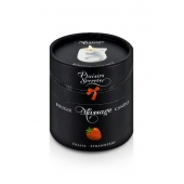 Массажная свеча с ароматом клубники Bougie de Massage Gourmande Fraise - 80 мл. - Plaisir Secret - купить с доставкой в Коломне