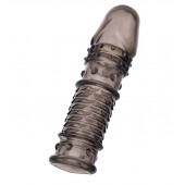 Дымчатая закрытая насадка ToyFa XLover с чешуйками и пупырышками - 13,5 см. - ToyFa - в Коломне купить с доставкой