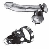 Утяжка для мошонки и пениса Cock Ring With 1  Ball Stretcher And Optional Weight Ring - BlueLine - купить с доставкой в Коломне