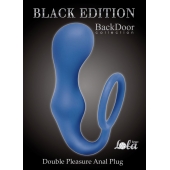 Синее эрекционное кольцо с анальной пробкой Double Pleasure Anal Plug - Lola Games - в Коломне купить с доставкой
