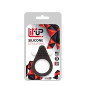 Чёрное эрекционное кольцо LIT-UP SILICONE STIMU RING 1 BLACK - Dream Toys - в Коломне купить с доставкой