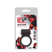 Чёрное эрекционное виброкольцо LIT-UP SILICONE STIMU RING 3 BLACK - Dream Toys - в Коломне купить с доставкой