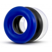 Набор из 3 разноцветных колец Stay Hard Donut Rings - Blush Novelties - в Коломне купить с доставкой