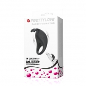 Чёрное эрекционное кольцо с вибрацией Rabbit Vibrator - Baile - в Коломне купить с доставкой