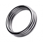 Металлическое эрекционное кольцо с рёбрышками размера L - ToyFa - в Коломне купить с доставкой