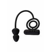 Чёрное эрекционное кольцо с вибропулькой и анальным хвостом - Erotist Adult Toys - в Коломне купить с доставкой
