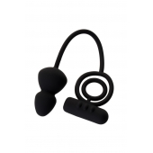 Чёрное эрекционное кольцо с вибростимулятором и анальным хвостом - Erotist Adult Toys - в Коломне купить с доставкой