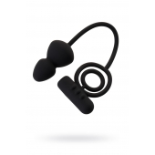 Чёрное эрекционное кольцо с вибростимулятором и анальным хвостом - Erotist Adult Toys - в Коломне купить с доставкой