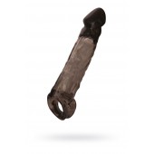 Чёрная насадка на пенис Tс подхватом - 19,5 см. - ToyFa - в Коломне купить с доставкой