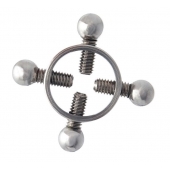 Серебристые зажимы для сосков на винтах - ToyFa - купить с доставкой в Коломне