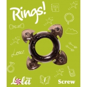 Чёрное эрекционное кольцо Rings Screw - Lola Games - в Коломне купить с доставкой