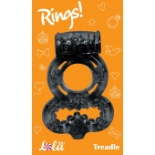 Чёрное эрекционное кольцо Rings Treadle с подхватом - Lola Games - в Коломне купить с доставкой