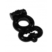 Чёрное эрекционное кольцо Rings Treadle с подхватом - Lola Games - в Коломне купить с доставкой
