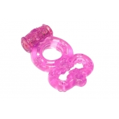Розовое эрекционное кольцо Rings Treadle с подхватом - Lola Games - в Коломне купить с доставкой