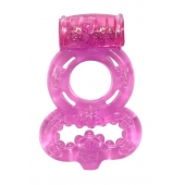 Розовое эрекционное кольцо Rings Treadle с подхватом - Lola Games - в Коломне купить с доставкой