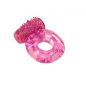 Розовое эрекционное кольцо с вибрацией Rings Axle-pin - Lola Games - в Коломне купить с доставкой