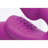 Ярко-розовый безремневой вибрострапон Evoke Vibrating Strapless Silicone Strap-on Dildo - XR Brands - купить с доставкой в Коломне