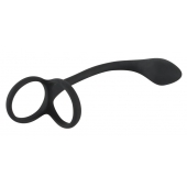 Эрекционное кольцо с утяжкой на мошонку и анальным плаг Black Velvets - Orion - в Коломне купить с доставкой