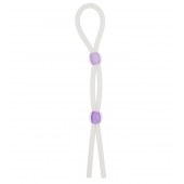 Прозрачное эрекционное кольцо-лассо SILICONE LASSO COCK RING DUAL BEADS - NMC - в Коломне купить с доставкой