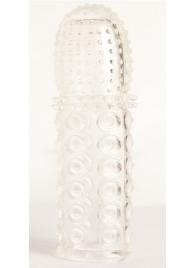 Прозрачная закрытая гелевая насадка - 13,5 см. - Toyfa Basic - в Коломне купить с доставкой