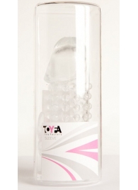 Гелевая прозрачная насадка с 2 отростками - 13 см. - Toyfa Basic - в Коломне купить с доставкой