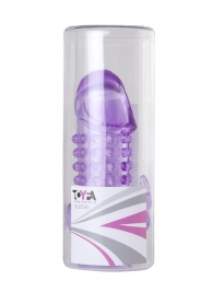 Закрытая фиолетовая насадка с 2 отростками - 13 см. - Toyfa Basic - в Коломне купить с доставкой