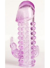 Закрытая фиолетовая насадка с 2 отростками - 13 см. - Toyfa Basic - в Коломне купить с доставкой