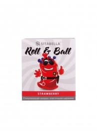 Стимулирующий презерватив-насадка Roll   Ball Strawberry - Sitabella - купить с доставкой в Коломне