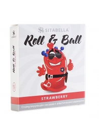 Стимулирующий презерватив-насадка Roll   Ball Strawberry - Sitabella - купить с доставкой в Коломне