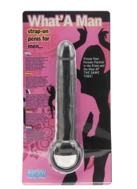 Чёрная насадка на пенис для анальной стимуляции WHATA MAN - 16 см. - Seven Creations - в Коломне купить с доставкой